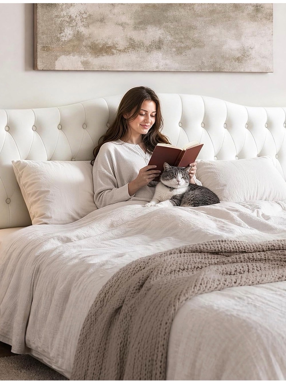 Luxury King Size Headboard - White